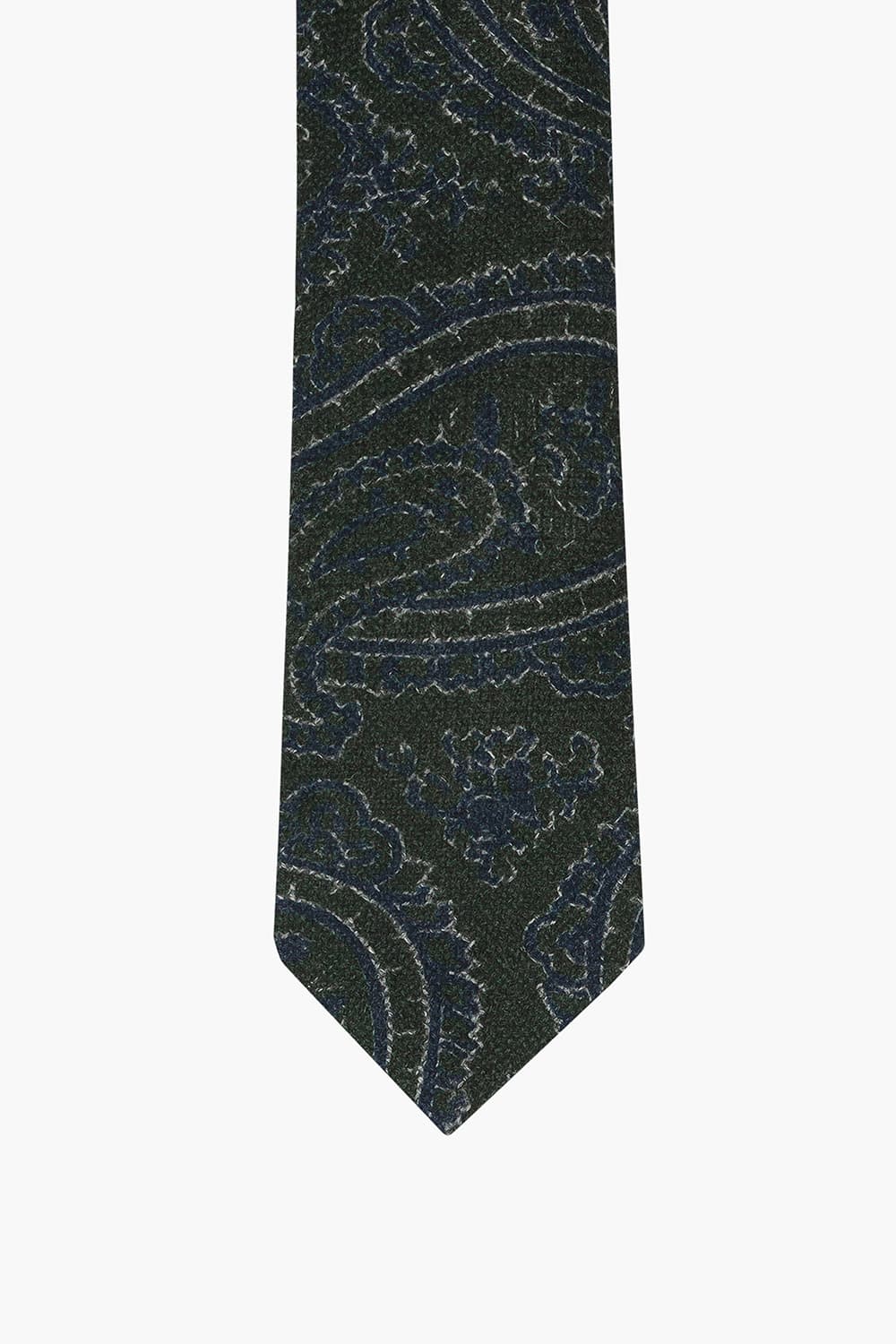 다크 그린 울 실크 믹스 넥타이 RD8FMBBTI108R77
