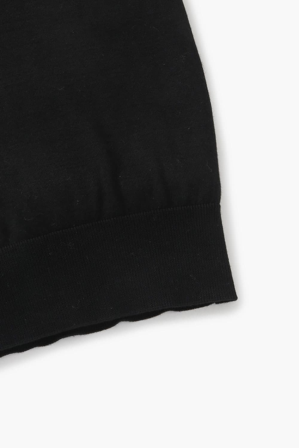 코튼 솔리드 폴로 니트 블랙 RE4SMBAKN102R99