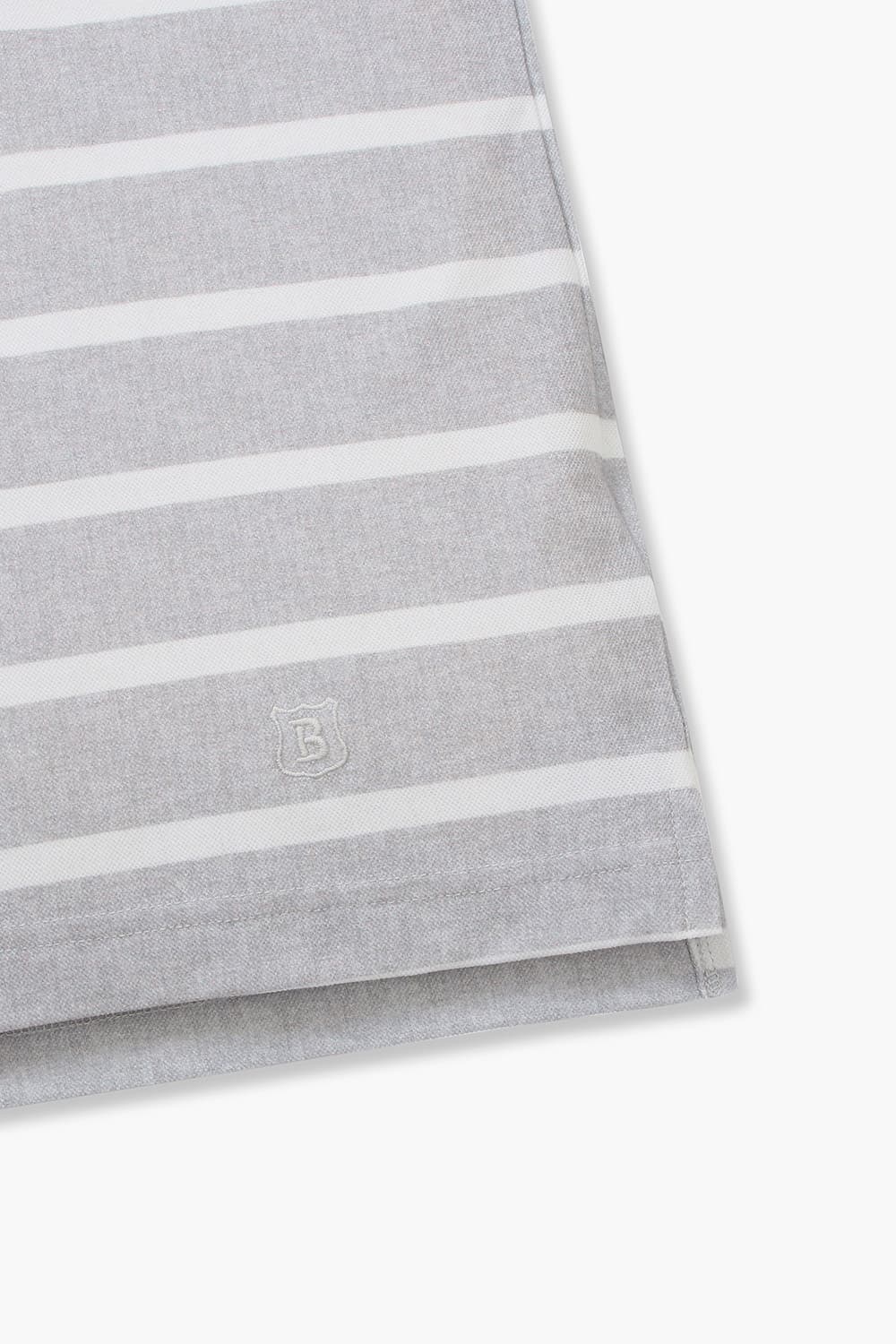 코튼 스트라이프 버튼 다운 반소매 티셔츠 65011NCP462211