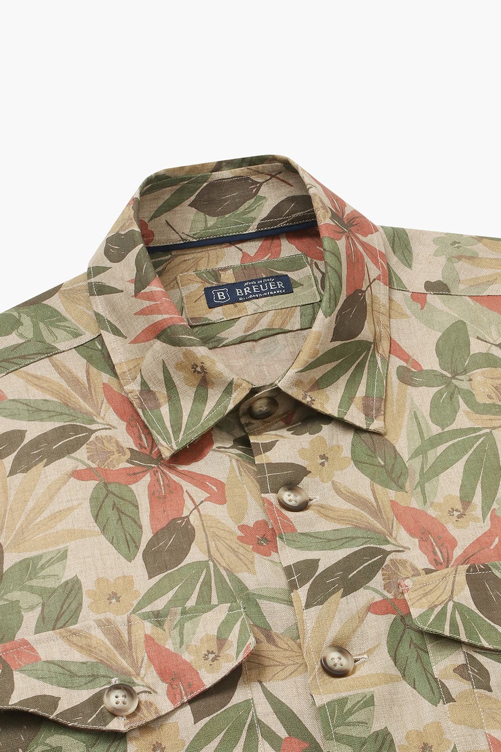 린넨 친스 패턴 셔츠 CA231P443701