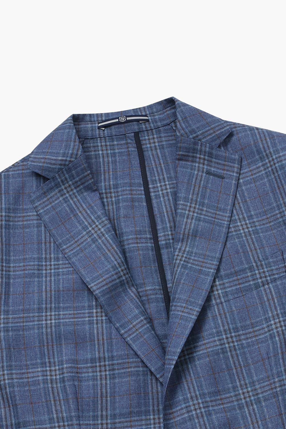 울 실크 체크 SALENTO 믹스 자켓 블루 RE4SMBAJA206R63