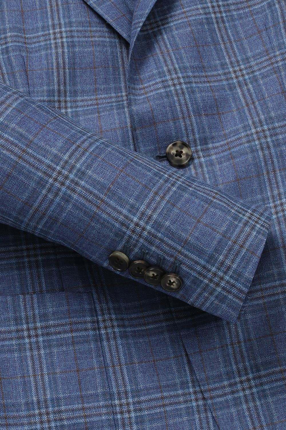 울 실크 체크 SALENTO 믹스 자켓 블루 RE4SMBAJA206R63