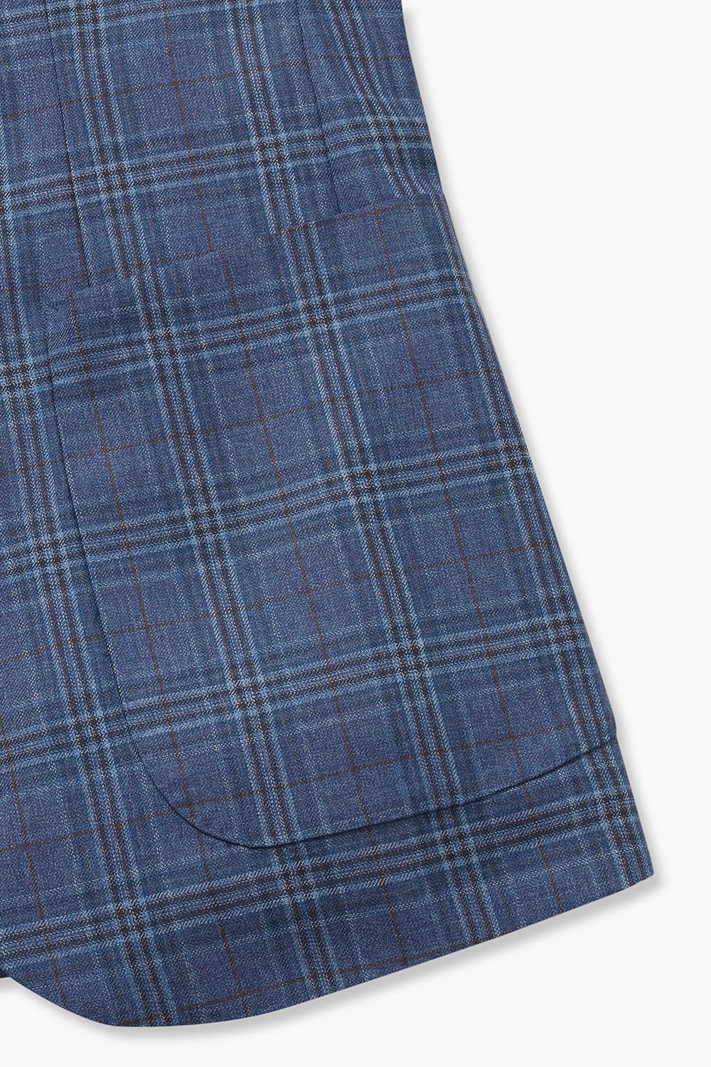 울 실크 체크 SALENTO 믹스 자켓 블루 RE4SMBAJA206R63