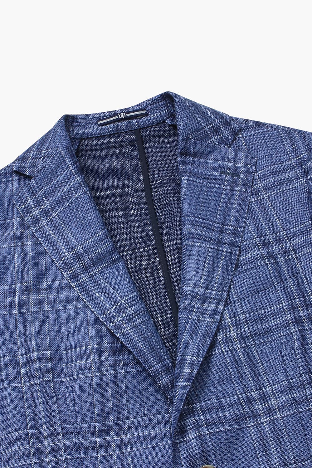 울 실크 믹스 체크 SALENTO 자켓 블루 RE4SMBAJA201R63