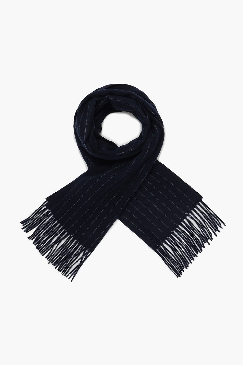 울 100 STRIPE WOOL 머플러 네이비 RE4FMBBSC102R65