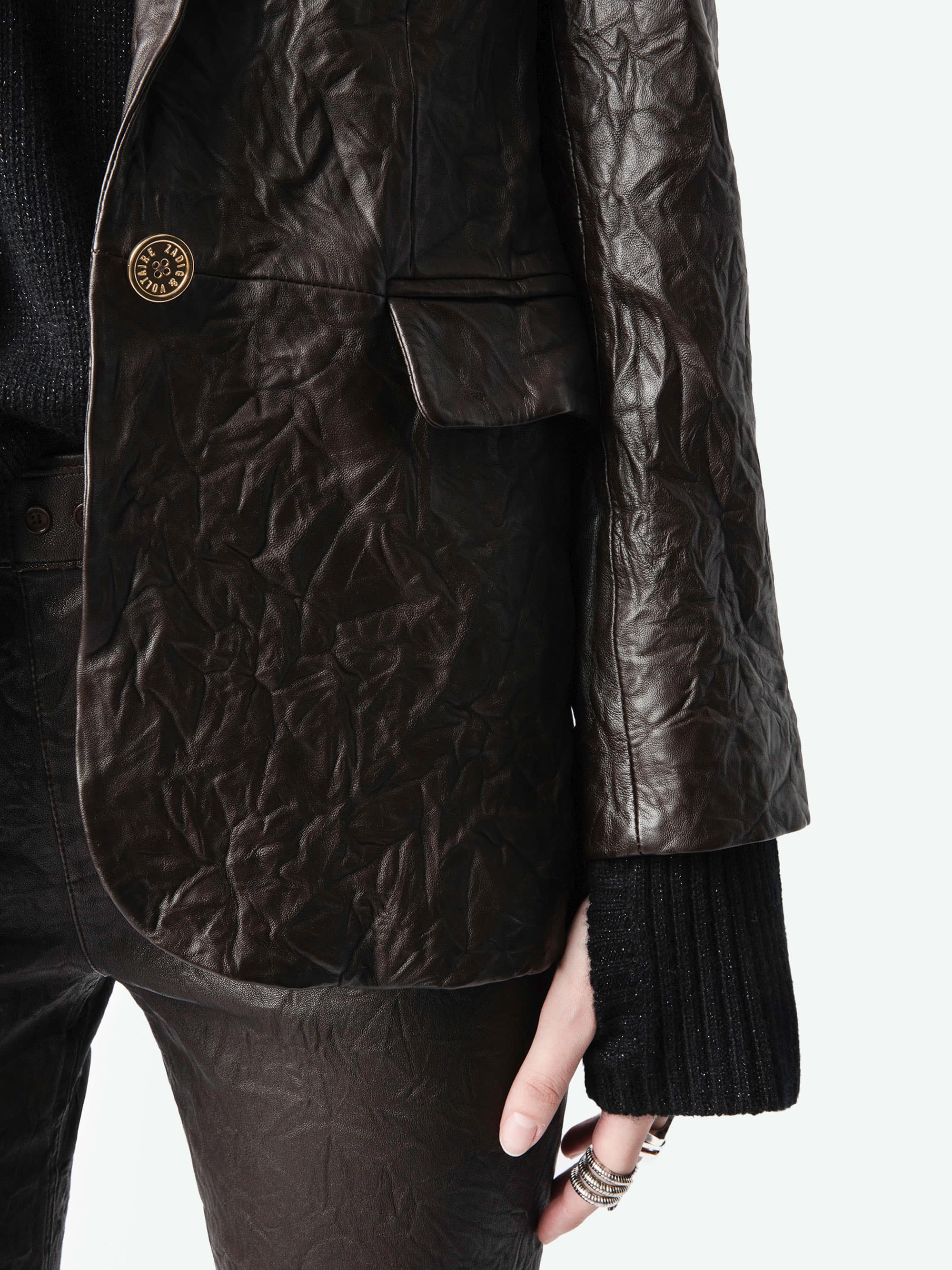 Valse Crinkled Leather Jacket