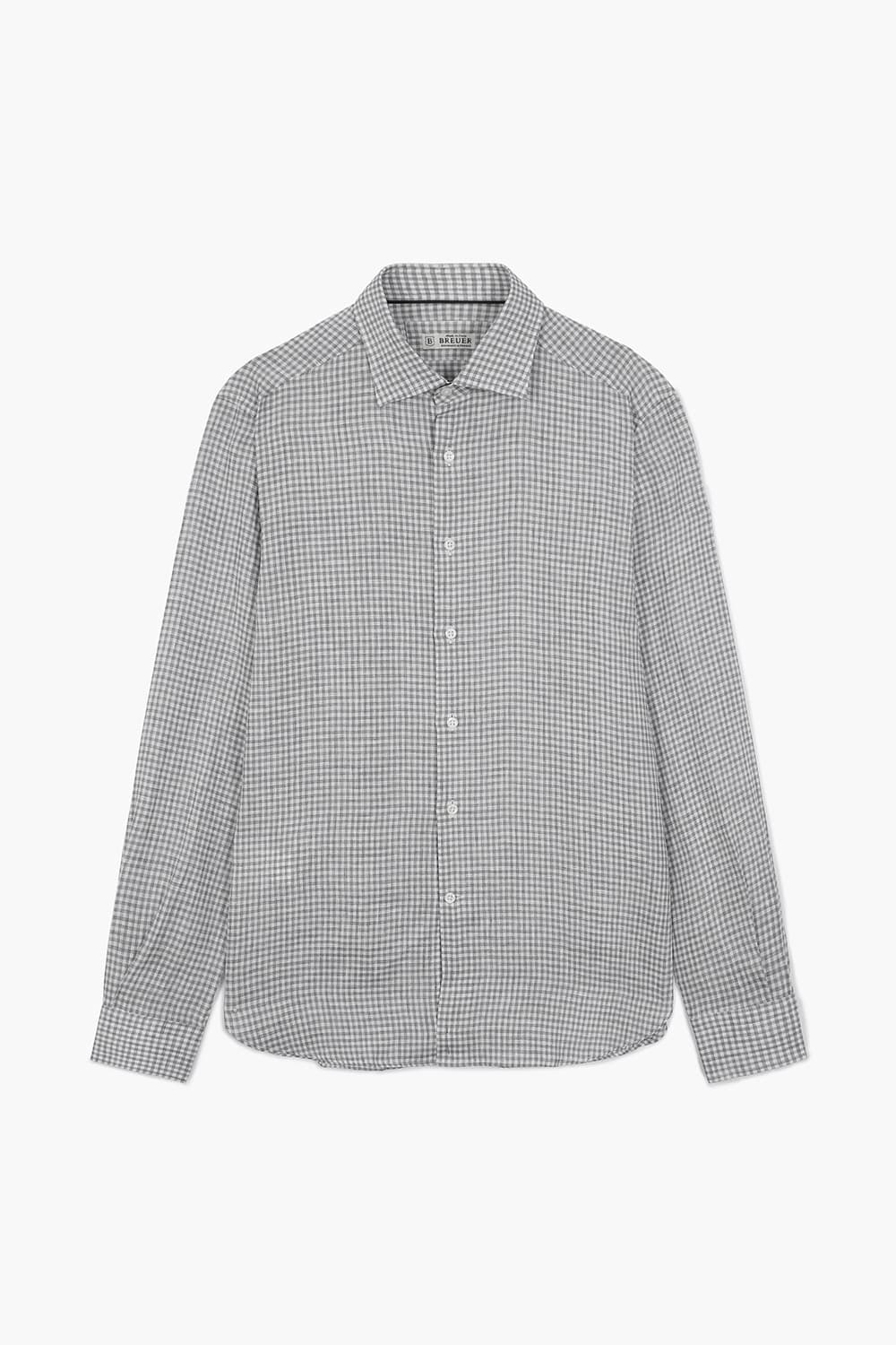 코튼 미디엄 체크 셔츠 그레이 RE5SMBASH315R94