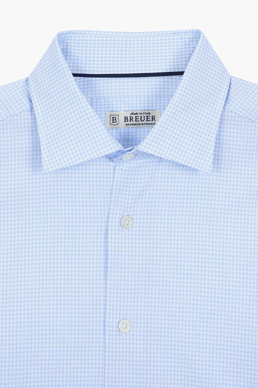 BEAULIEU 코튼 마이크로 깅엄 체크 셔츠 BE160P540503