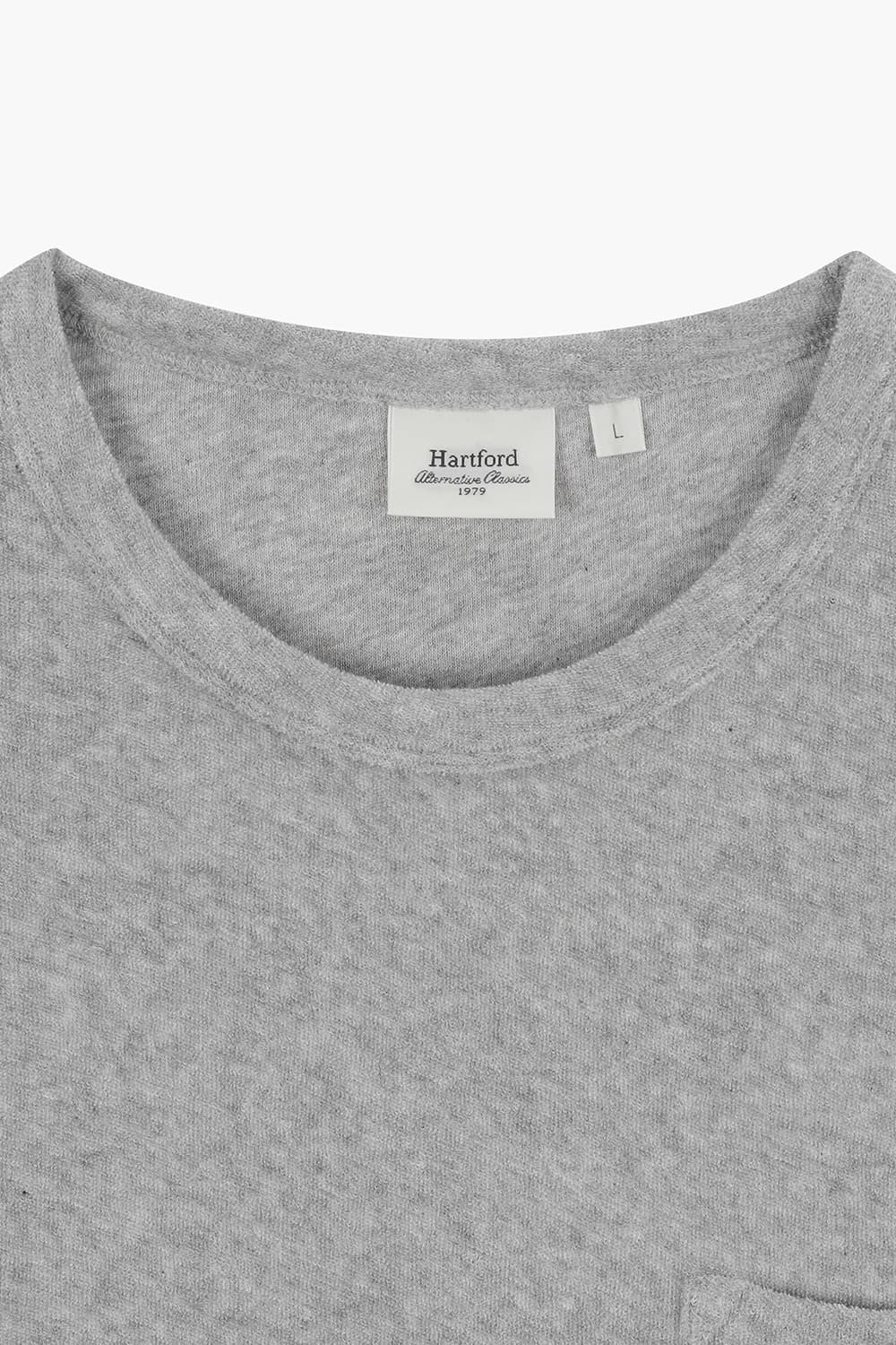 BOUCLETTE 코튼 포켓 크루넥 반소매 티셔츠 BD8030402