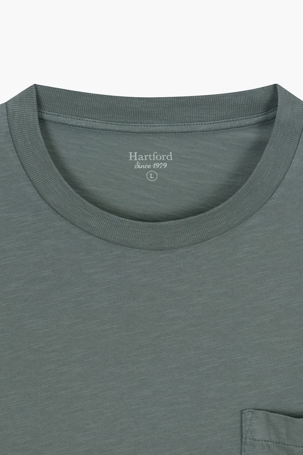 코튼 포켓 크루넥 반소매 티셔츠 BD7130310