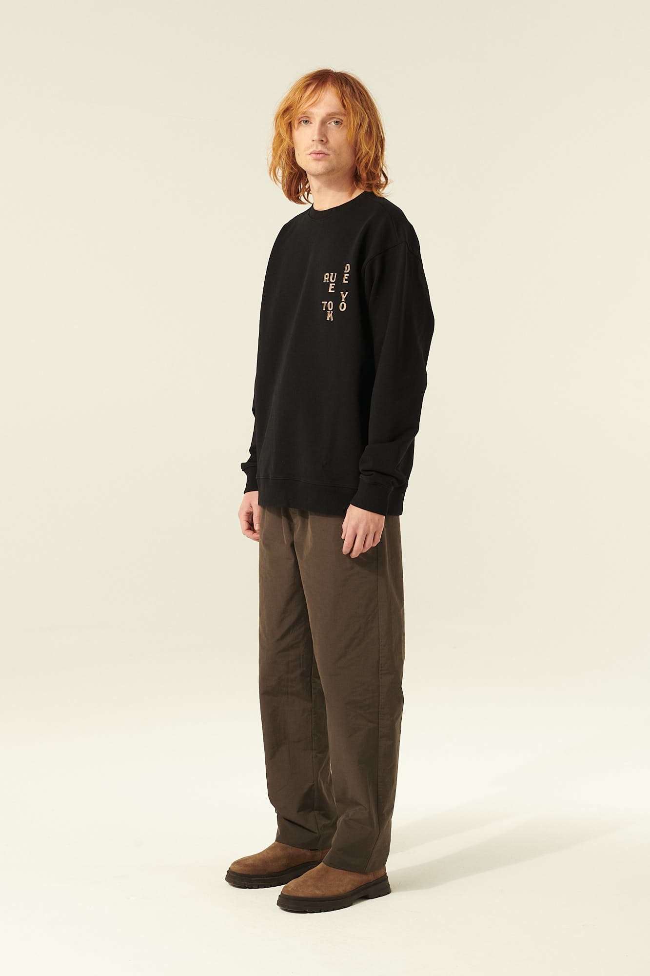 오가닉 면 100 TRU 스웨터 티셔츠 블랙 QE4FMRDTE101Q99