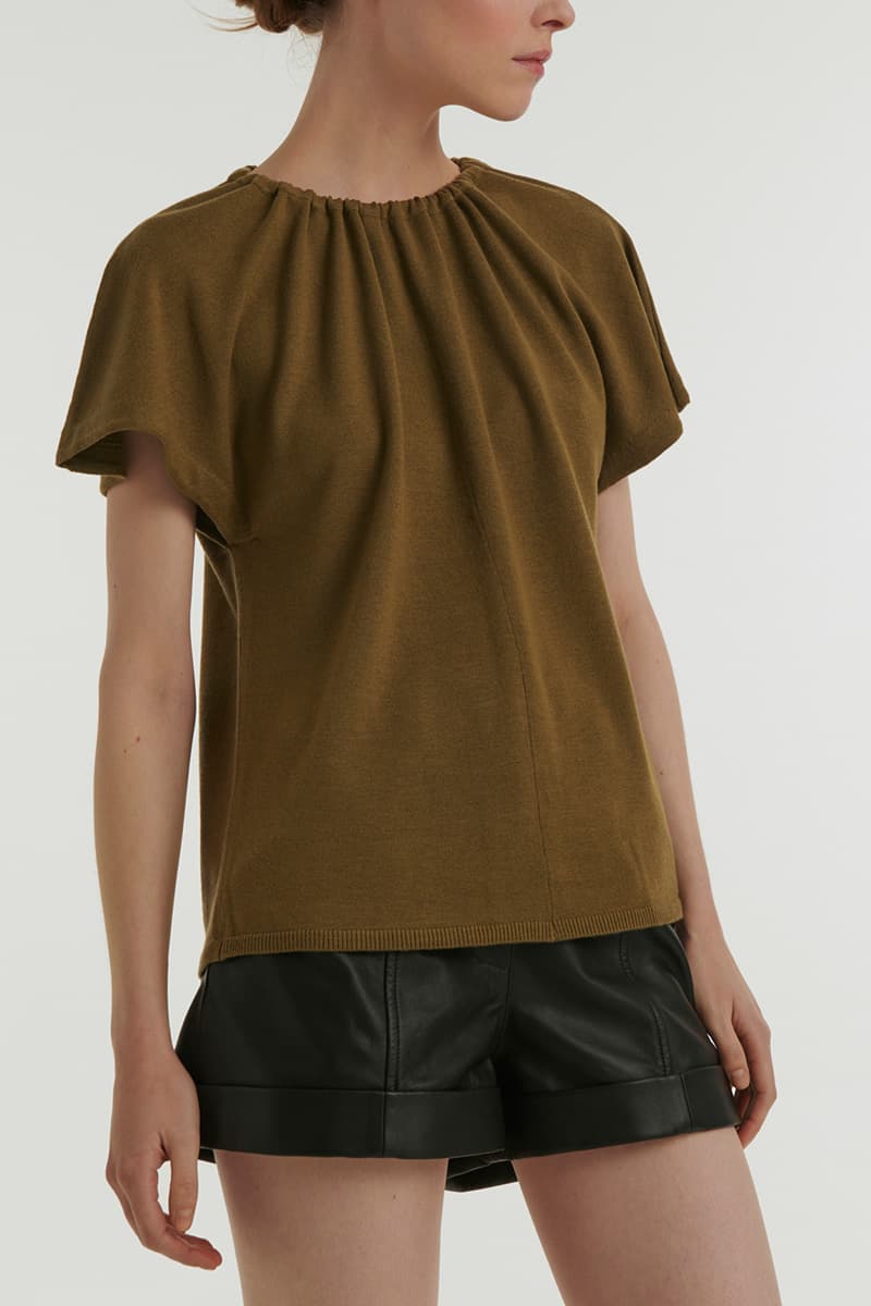 메리노 숏 슬리브 니트 CE4SFYSTP031C70