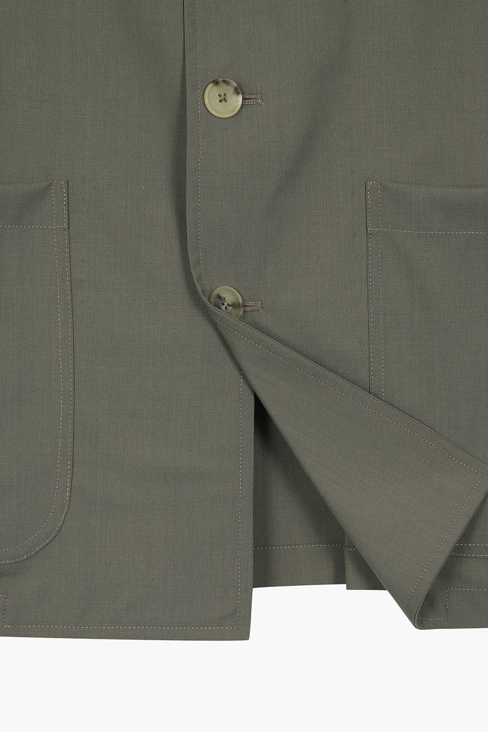 울100 미니멀 셔츠 자켓 (셋업) 카키 QE5SMDBOT102Q87