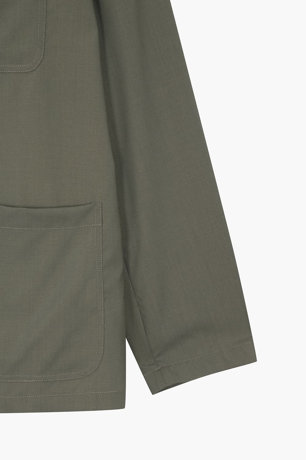 울100 미니멀 셔츠 자켓 (셋업) 카키 QE5SMDBOT102Q87