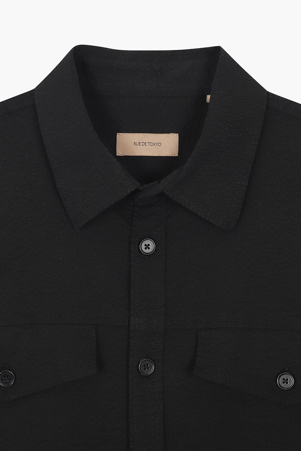 SEVERAS HEAVY 코튼 버튼 다운 투 포켓 셔츠 25-2 3780241BLA