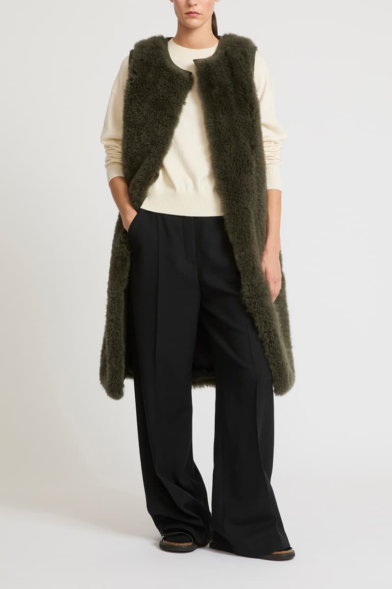 양털 롱 조끼 CE4WFFUVE001C56