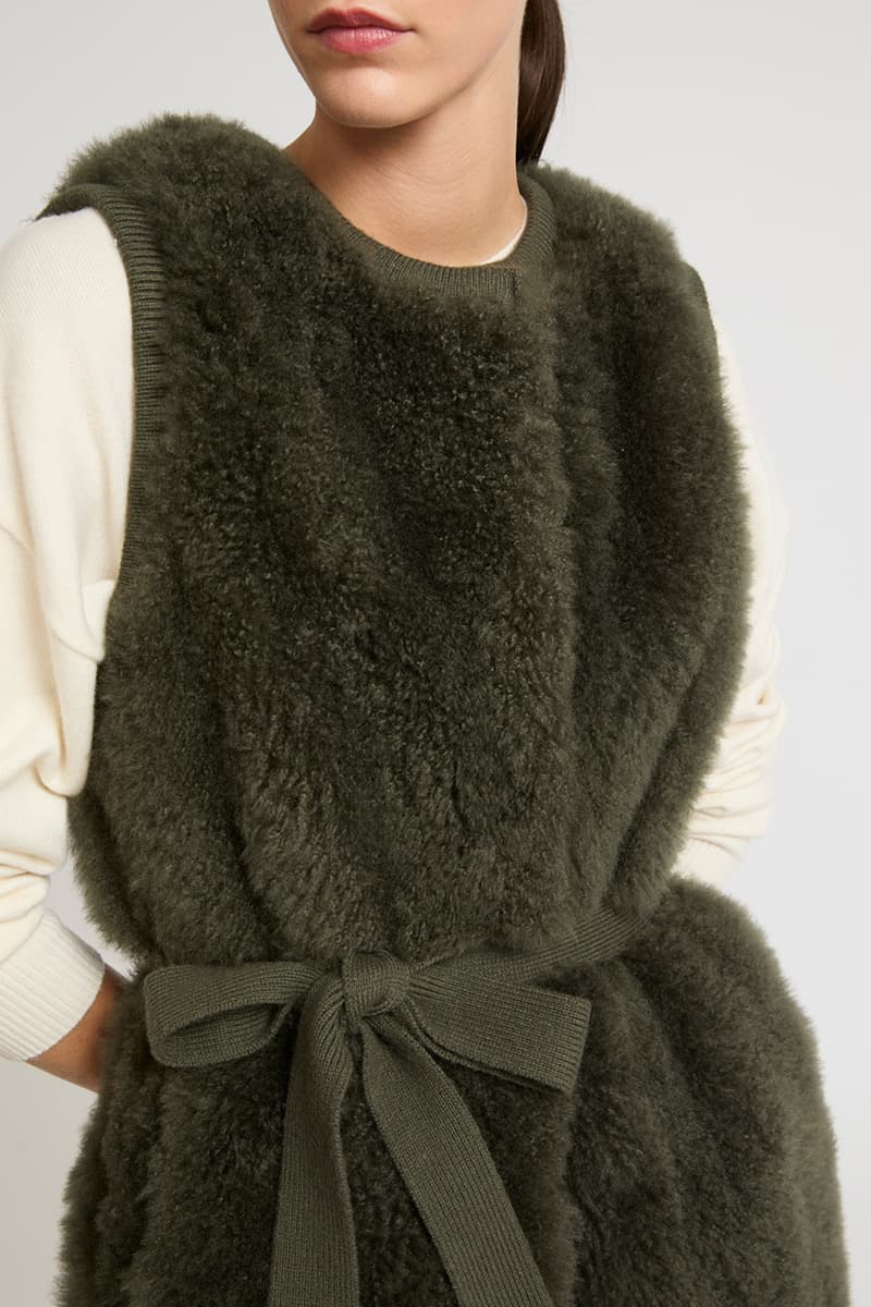 양털 롱 조끼 CE4WFFUVE001C56