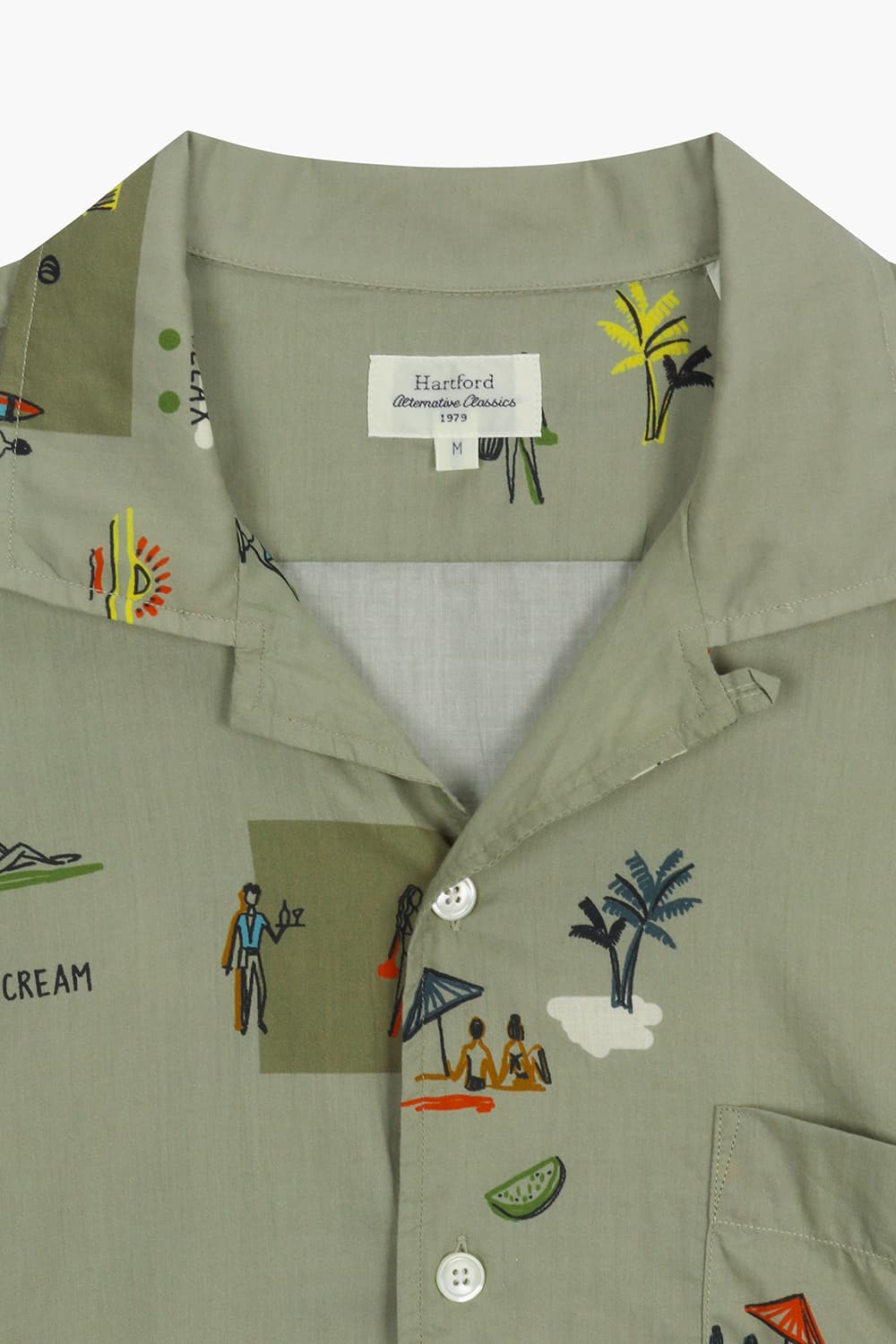 코튼 일러스트 테일러드 카라 반소매 셔츠 BD1403202