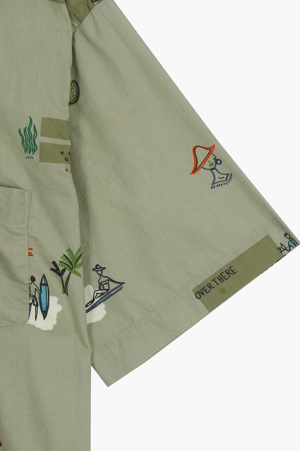 코튼 일러스트 테일러드 카라 반소매 셔츠 BD1403202