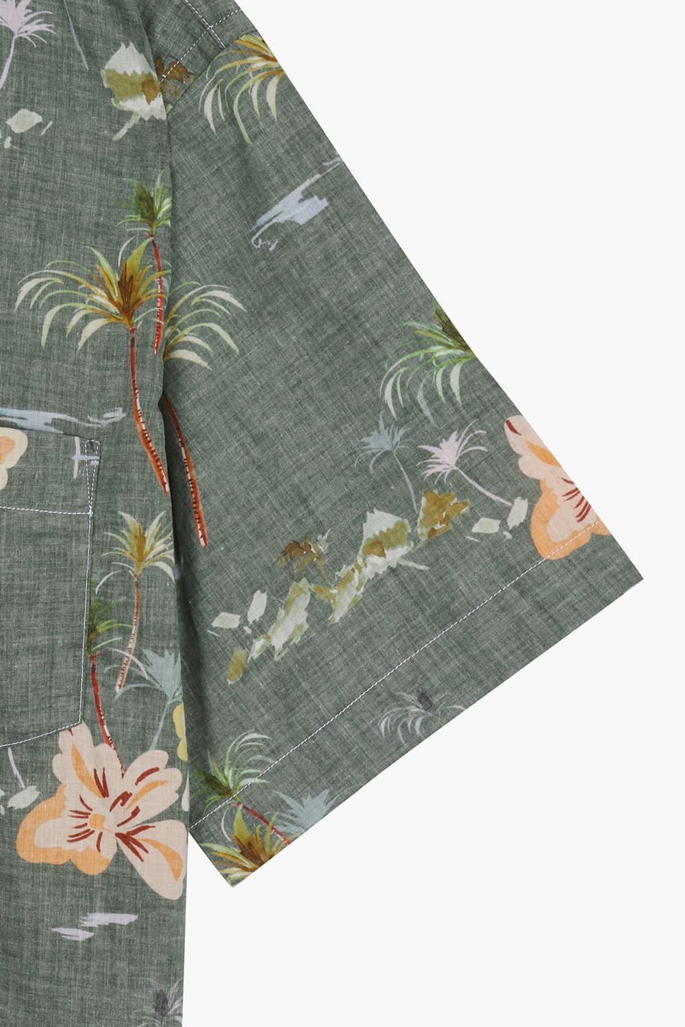 코튼 하와이안 테일러드 카라 반소매 셔츠 BD1403302