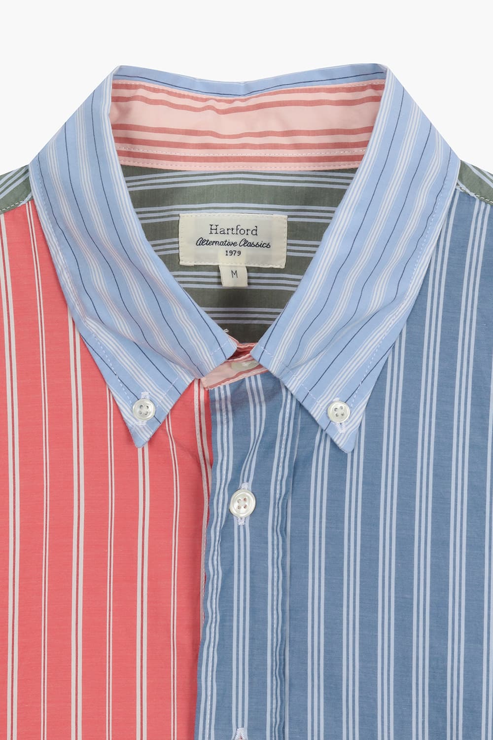 PITT 코튼 스트라이프 패치워크 셔츠 BD1601607