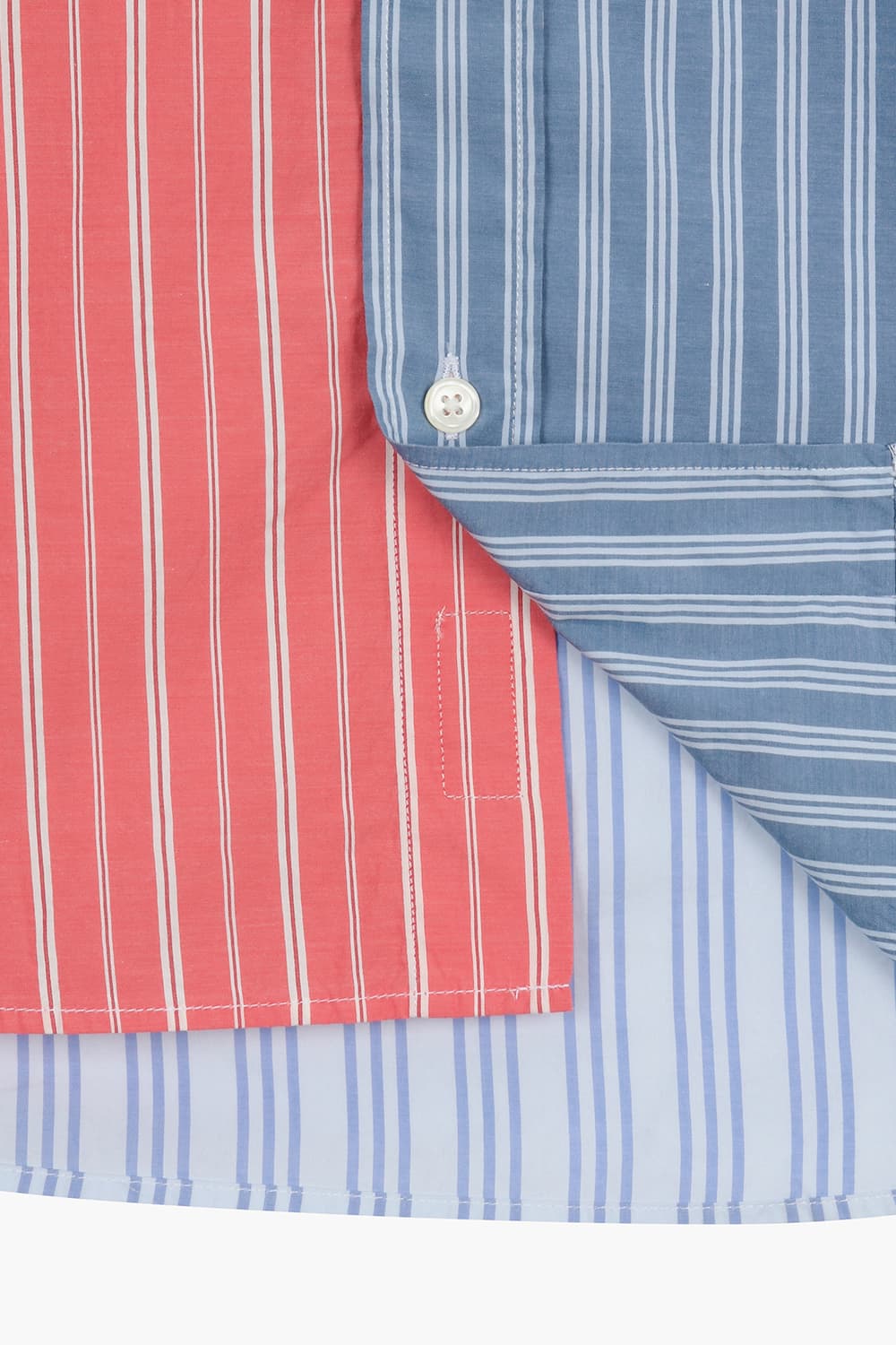 PITT 코튼 스트라이프 패치워크 셔츠 BD1601607