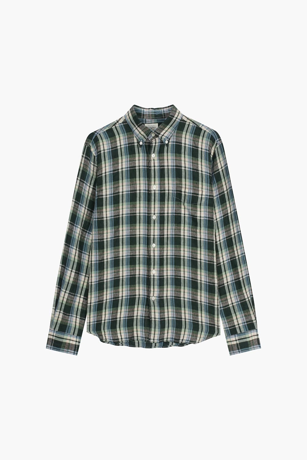 PITT 린넨 타탄 체크 버튼 다운 카라 셔츠 BD1702101