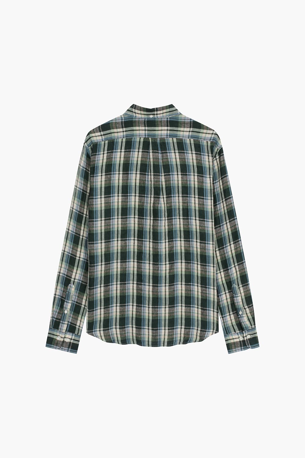 PITT 린넨 타탄 체크 버튼 다운 카라 셔츠 BD1702101