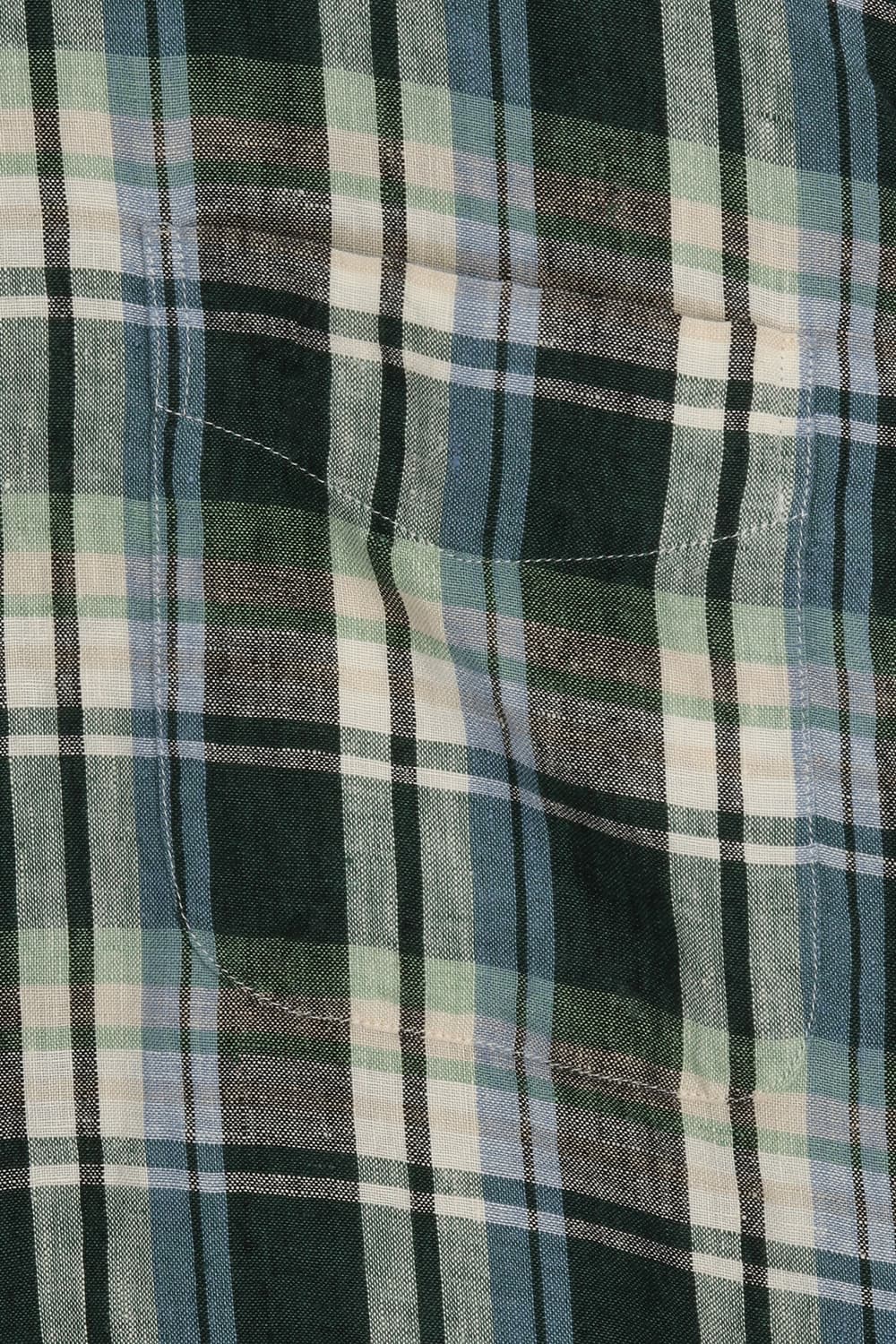 PITT 린넨 타탄 체크 버튼 다운 카라 셔츠 BD1702101