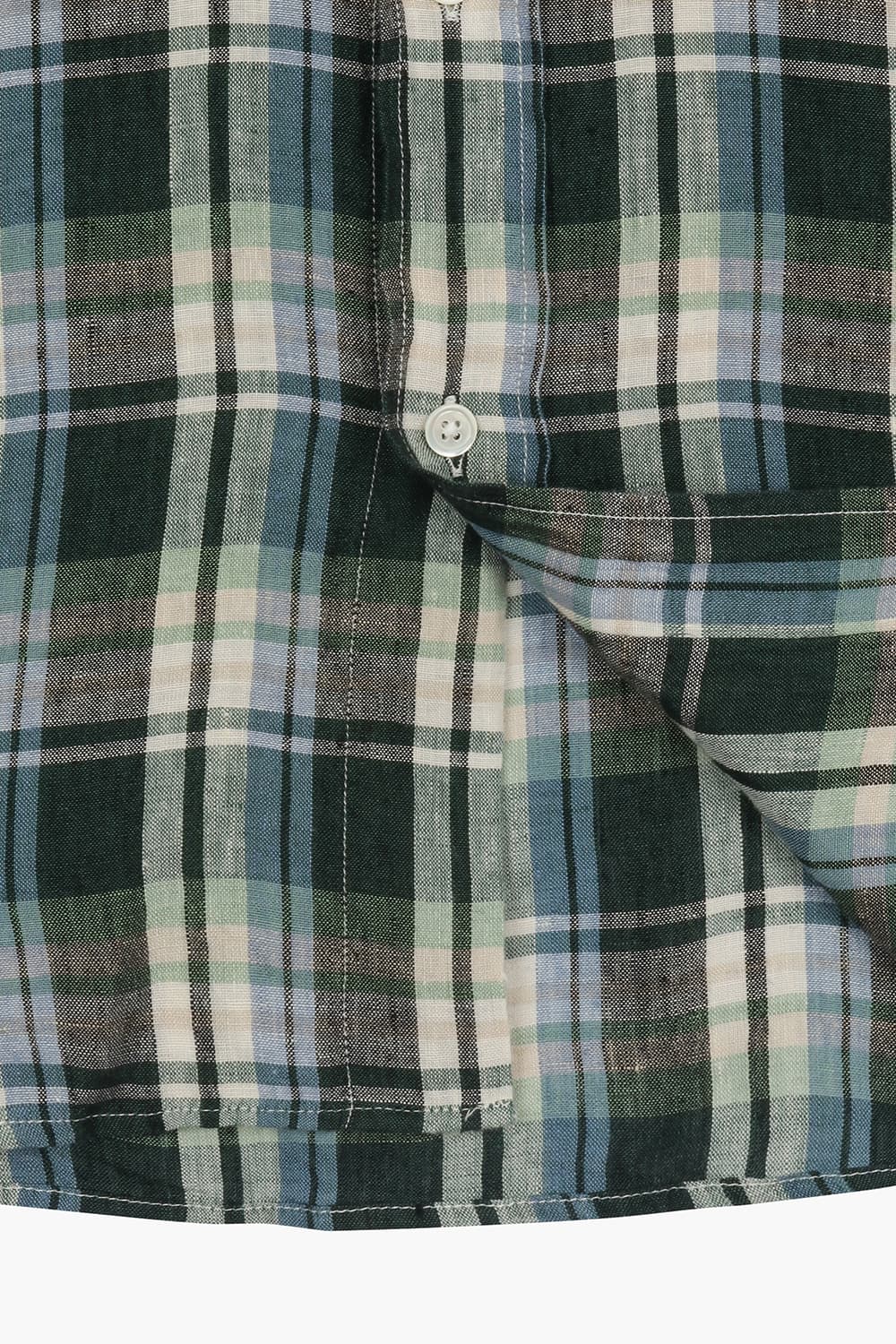 PITT 린넨 타탄 체크 버튼 다운 카라 셔츠 BD1702101