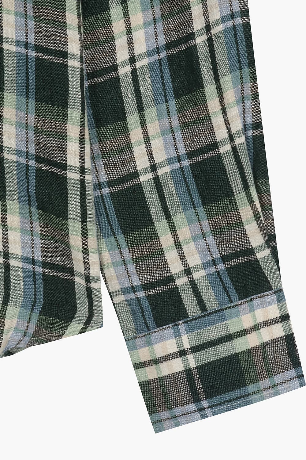 PITT 린넨 타탄 체크 버튼 다운 카라 셔츠 BD1702101