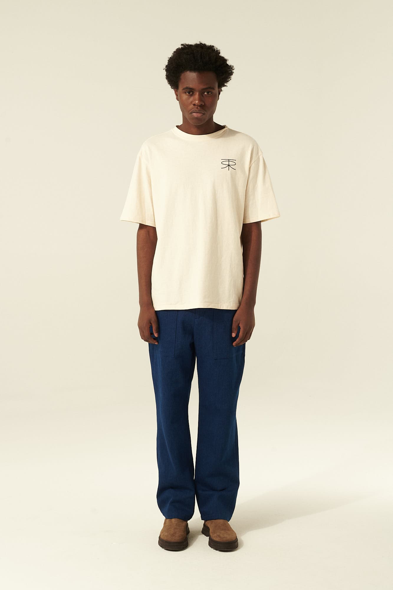 면 100 THORSTEN 티셔츠 아이보리 QE4FMRDTE104Q12