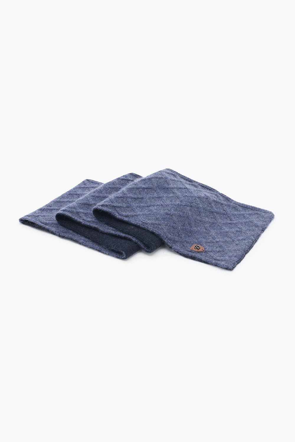 [LAST SIZE] 캐시미어 와플 조직 쁘띠 머플러 블루