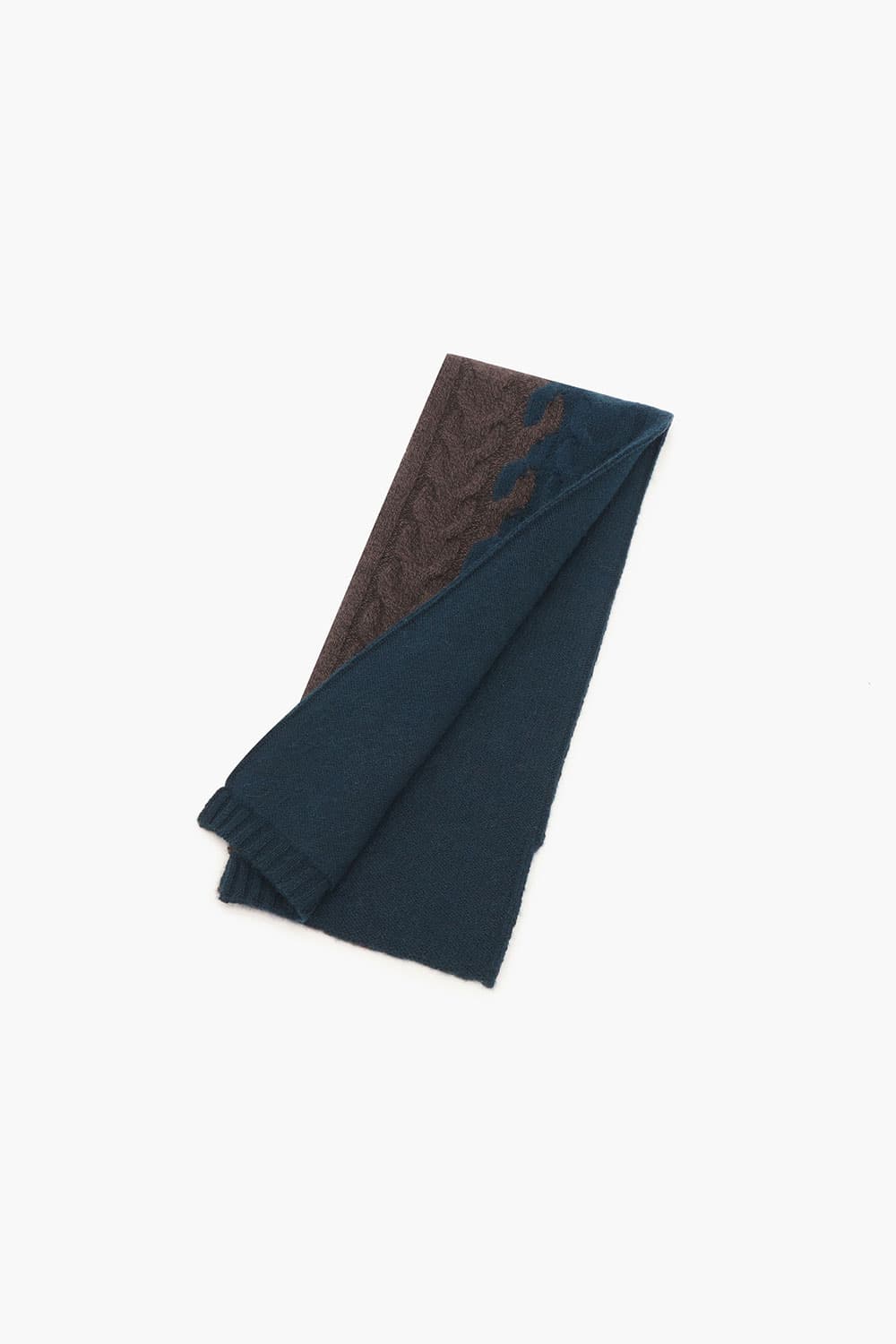 [LAST SIZE] 캐시미어 투톤 케이블 쁘띠 머플러 브라운