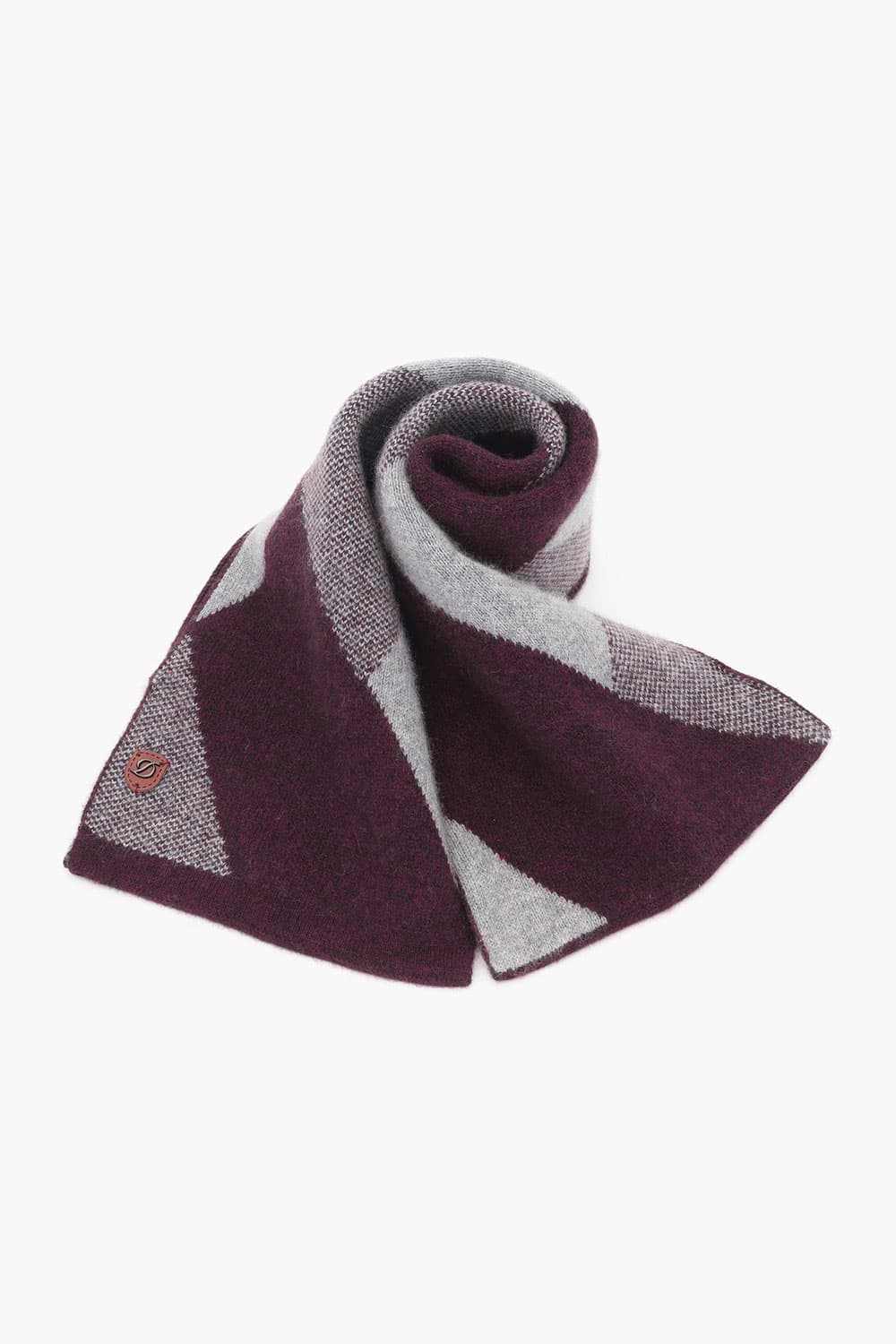 [LAST SIZE] 캐시미어 체크 쁘띠 머플러 와인