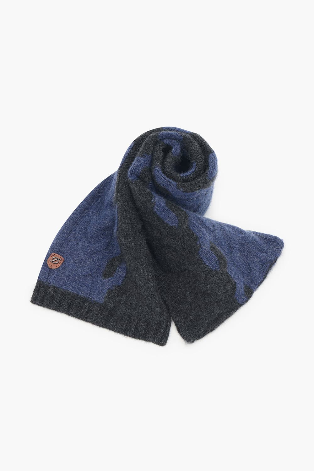 [LAST SIZE] 캐시미어 투톤 케이블 쁘띠 머플러 네이비