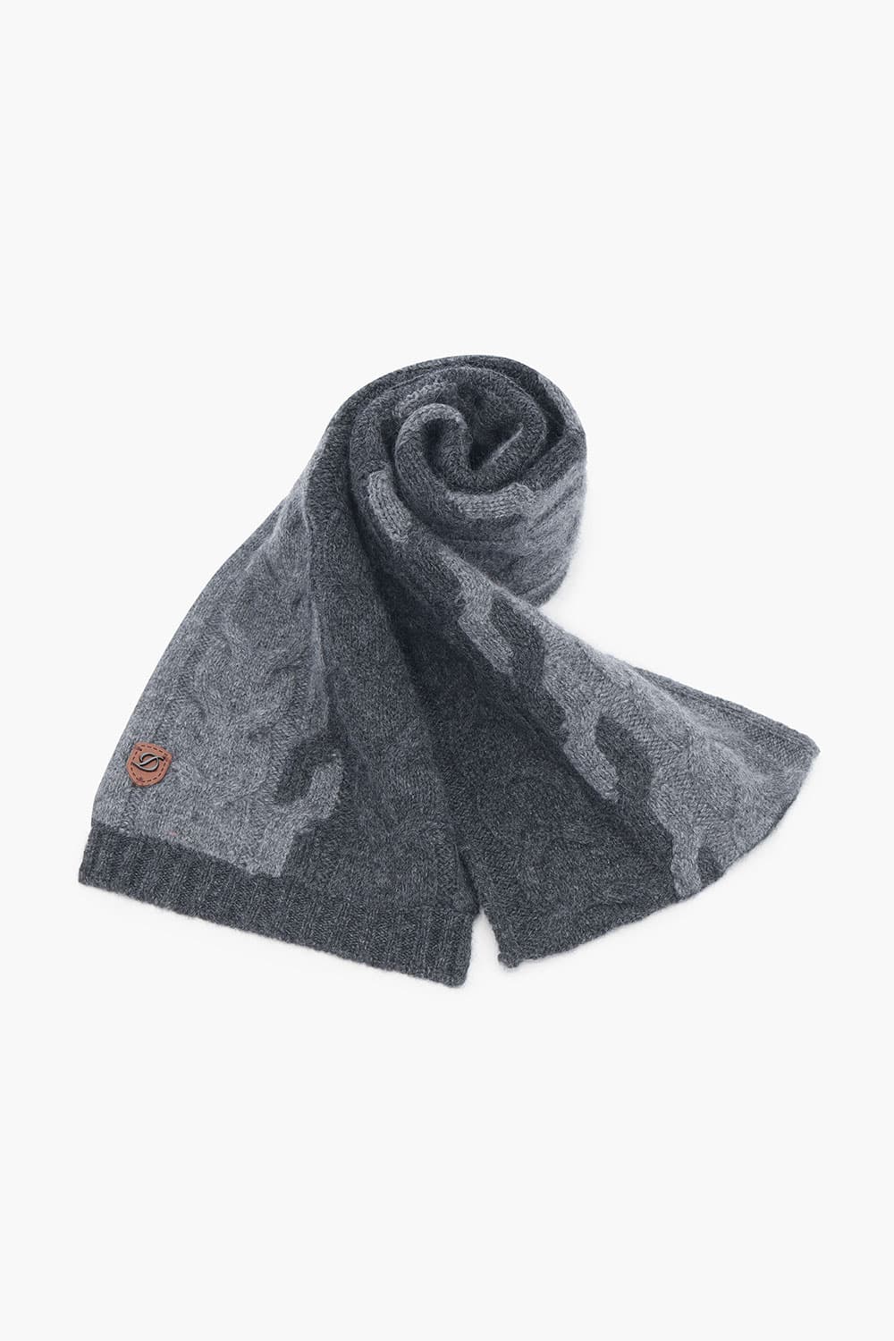 [LAST SIZE] 캐시미어 투톤 케이블 쁘띠 머플러 그레이