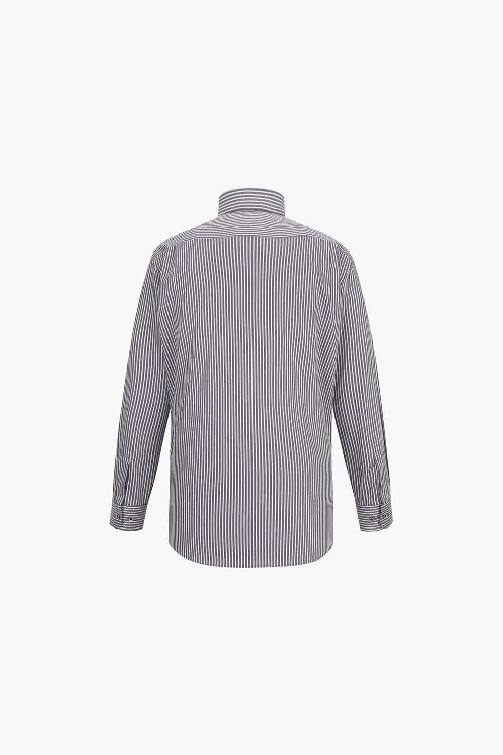 [LAST SIZE] 스트라이프 배색 포인트 116 비즈니스 셔츠 와인