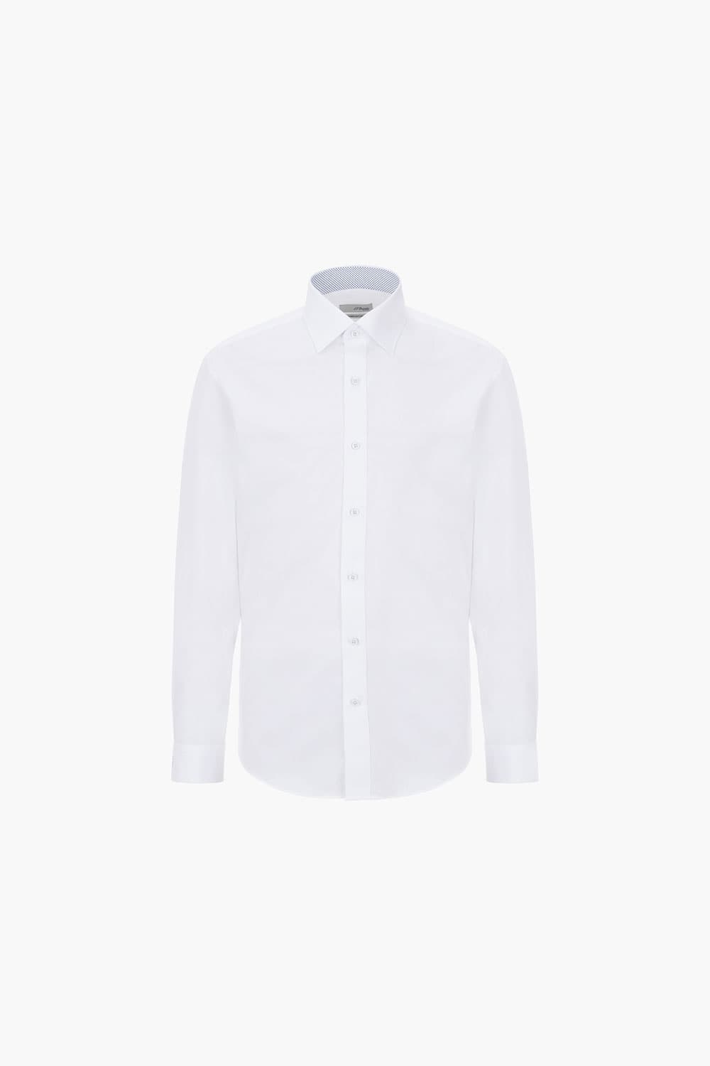 [LAST SIZE] 스트레치 프린트 배색 953 컴포터블 셔츠 화이트