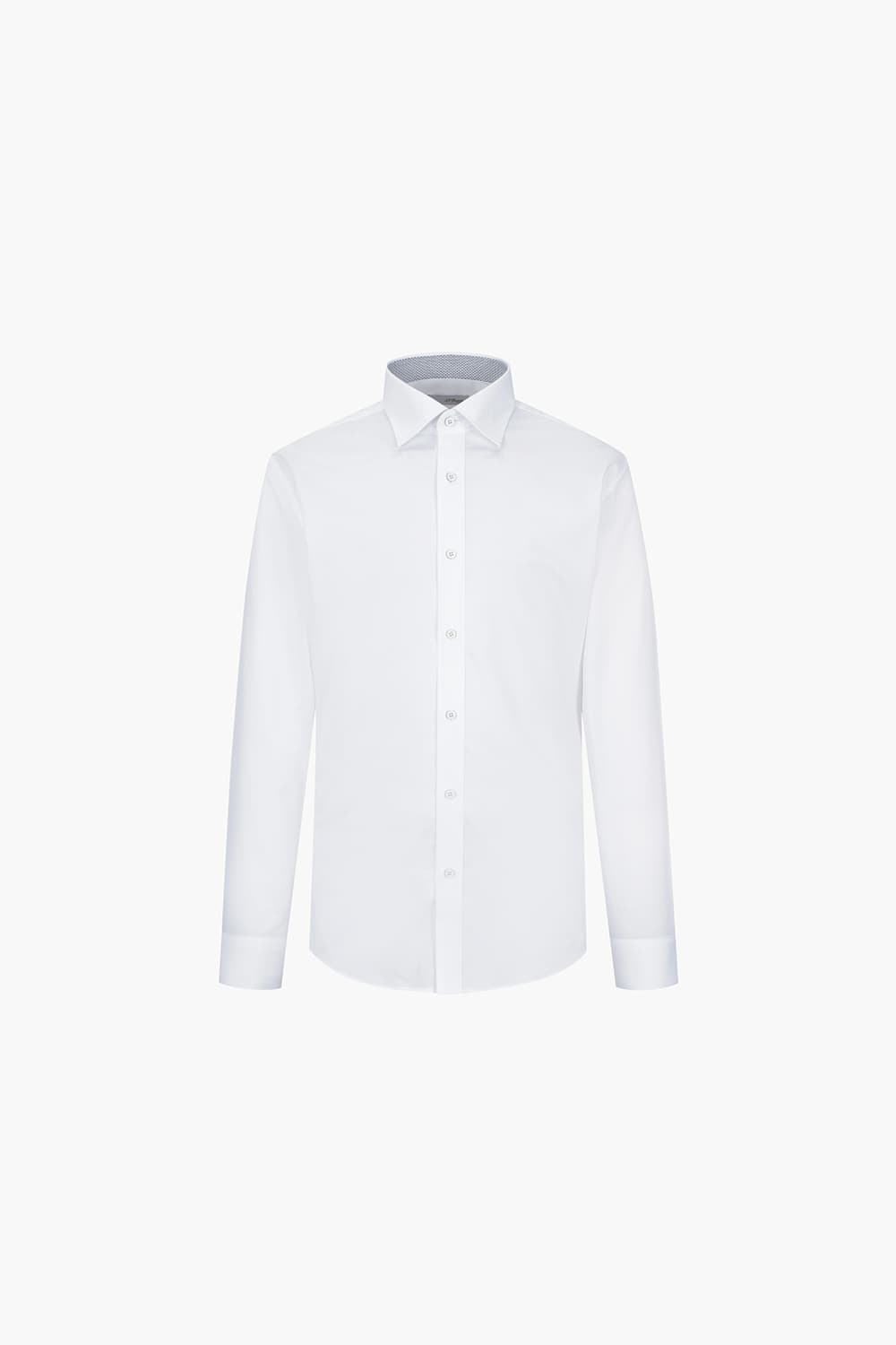 [LAST SIZE] 스트레치 배색 포인트 755 컴포터블 셔츠 화이트