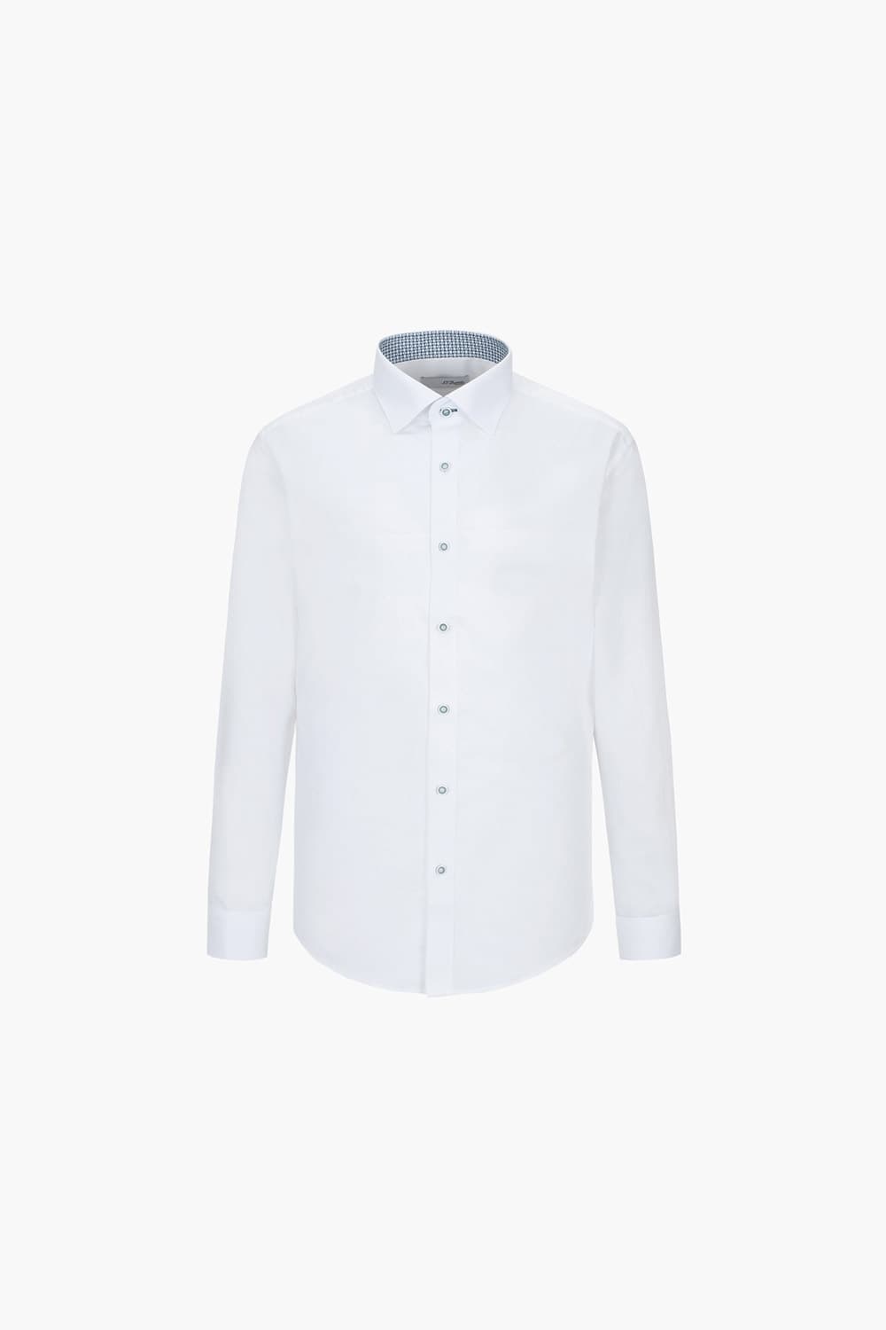 [LAST SIZE] 스트레치 배색 포인트 367 컴포터블 셔츠 화이트