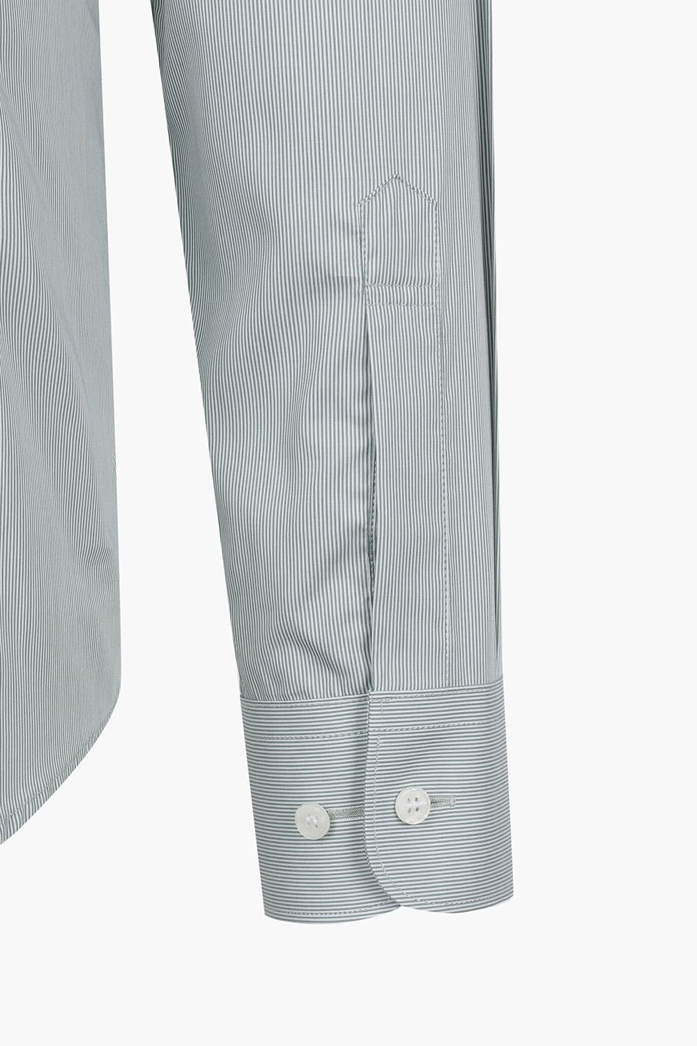 [LAST SIZE] [120수] 순면 스트라이프 326 컴포터블 셔츠 그린