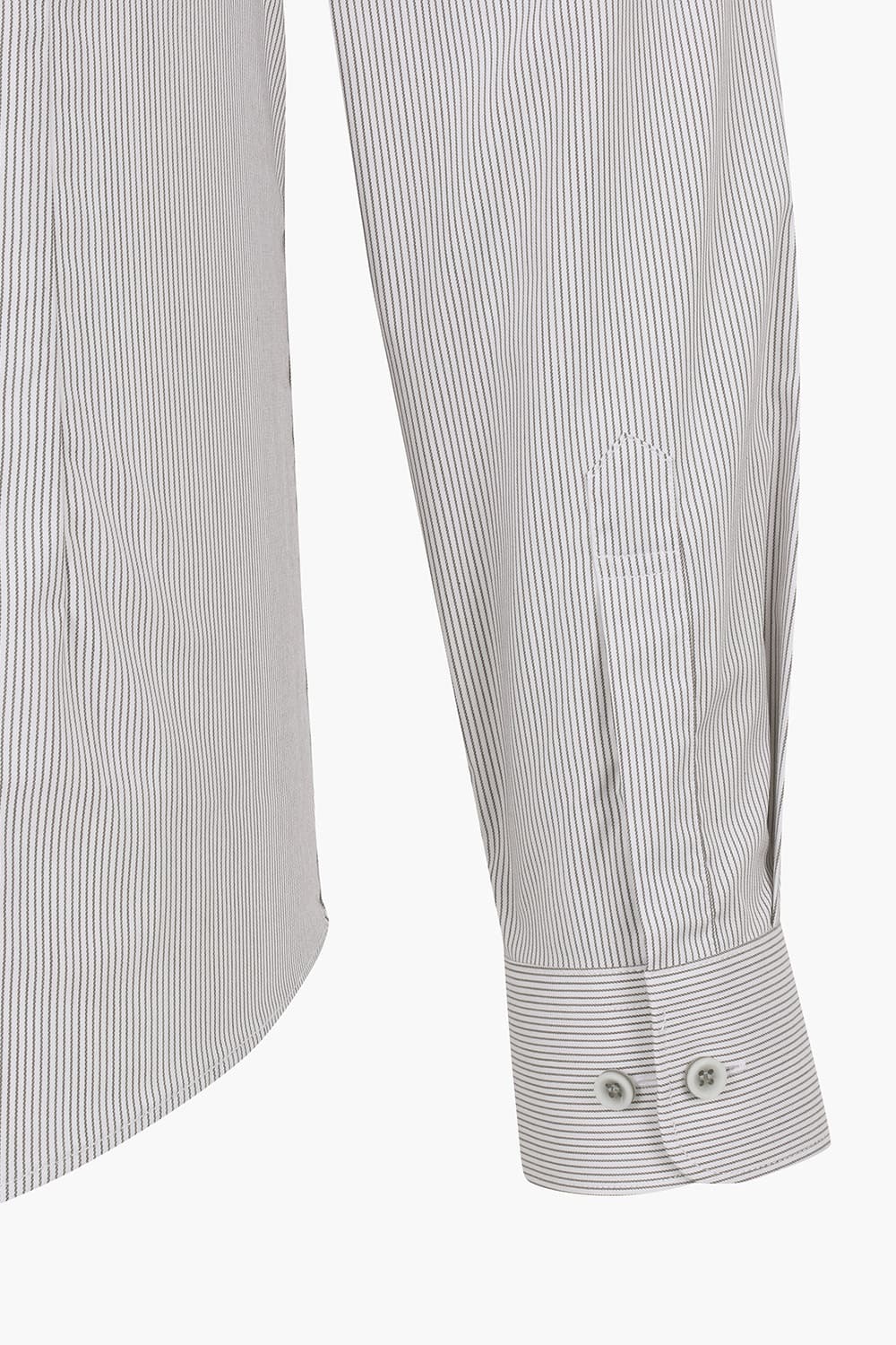 [LAST SIZE] 스트라이프 배색 포인트 371 컴포터블 셔츠 브라운