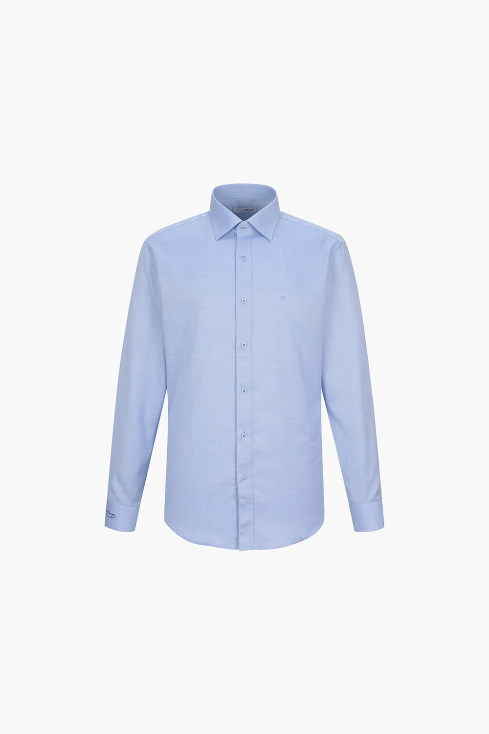 [LAST SIZE] 도비 배색 삼색바 자수 313 컴포터블 셔츠 블루