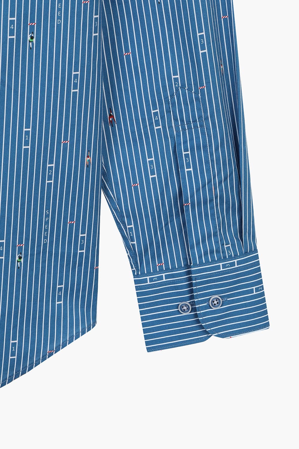 [LAST SIZE] [D-CASUAL] 스피드 모티브 프린트 387 컴포터블 셔츠 블루