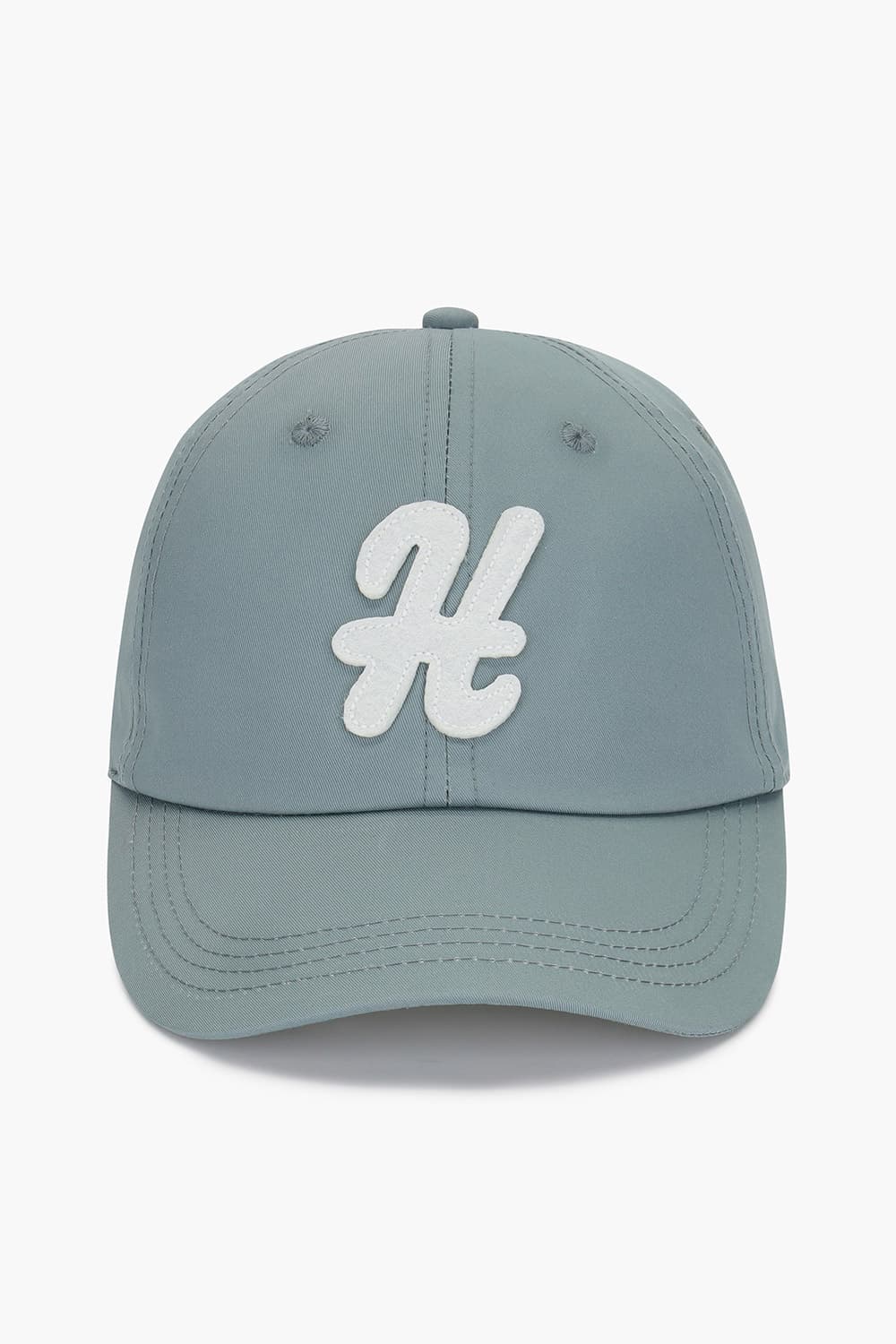 코튼 일러스트 H 로고 003 라이트그린 볼캡