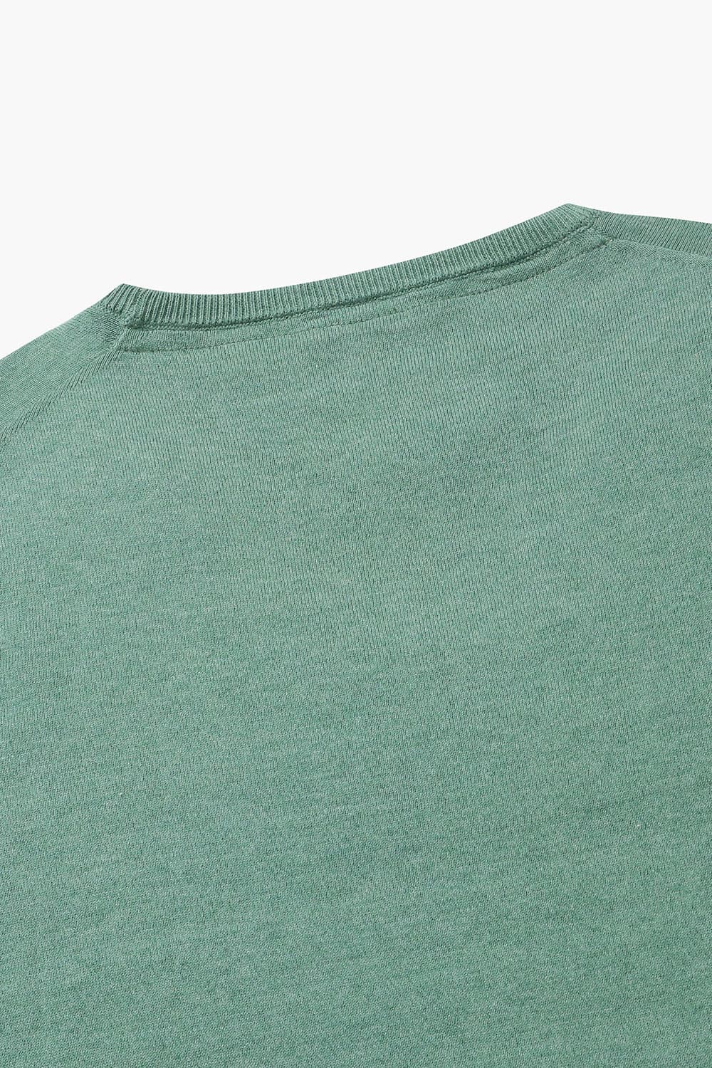 코튼 크루넥 그린 긴소매 니트