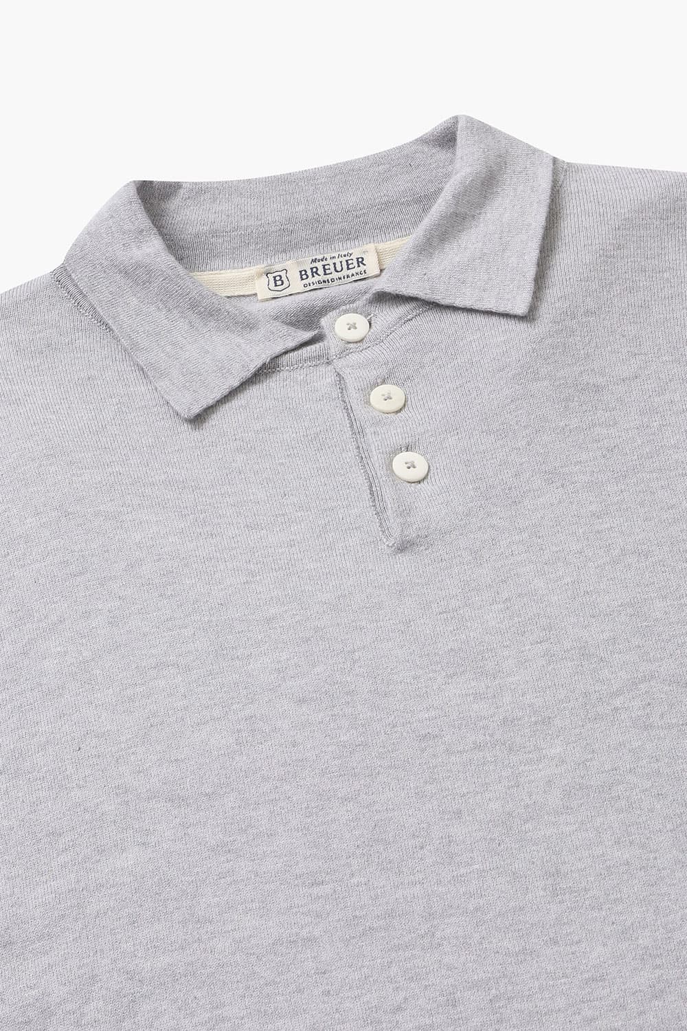 코튼 폴로 라이트그레이 긴소매 니트