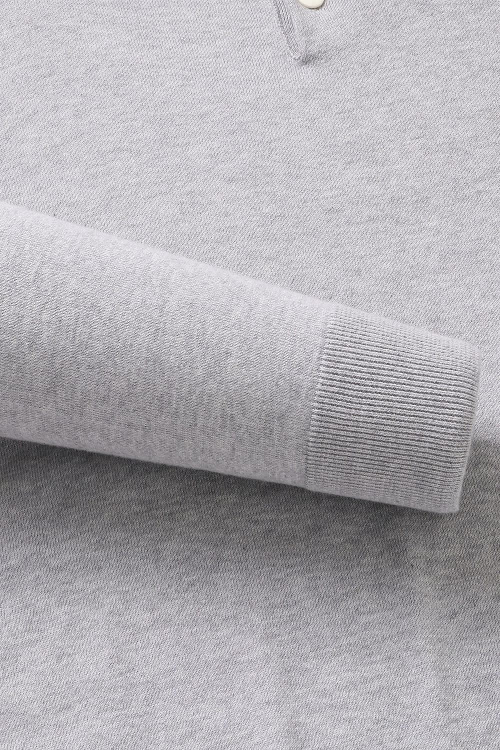 코튼 폴로 라이트그레이 긴소매 니트