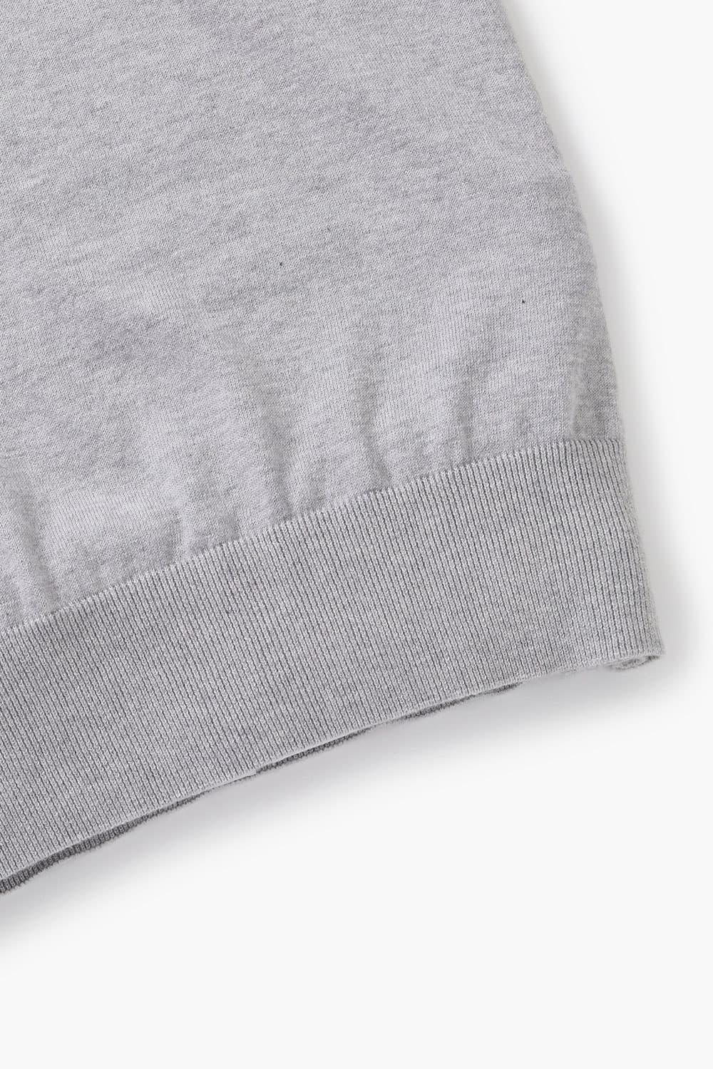 코튼 폴로 라이트그레이 긴소매 니트